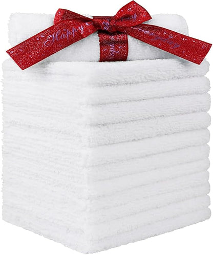 NUVIA Rapid Glow Microfiber Washcloths 12 Pack, Highly Absorbent and Soft Face Towel 12x12 Inch